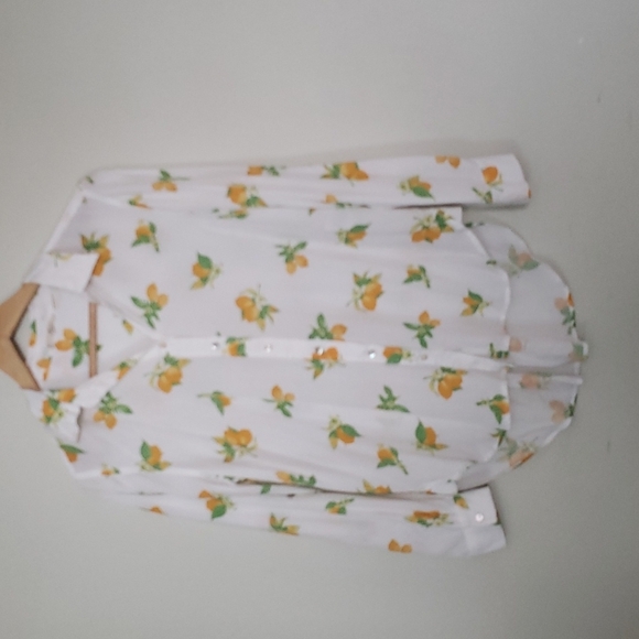 Jane and Delancey Lemon Print Button Down Shirt - Picture 1 of 8